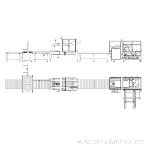 Brother Auto carton packing line APL-CSS03 For Bags